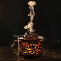 Humidificateur ultrasonique électrique portable 360 ml, diffuseur d'huiles essentielles à flamme simulée de méduse volcanique, pour usage domestique