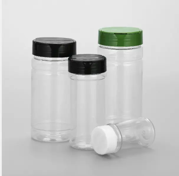 Botol bumbu plastik, wadah bumbu dapur hewan peliharaan plastik persegi
