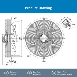 For S4E450-8317078900 450mm 230VAC 1.1A 245W OEM <b>Air</b> <b>Conditioner</b> Unit Cold Storage Condenser Ball Bearing Axial Cooling <b>Fan</b> - Product Image 4