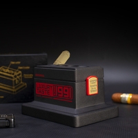 YIBAO YB-C006 Encendedor de Cigarros de Mesa de Lujo con Logotipo Personalizado, Multifuncional, 4 Cuchillas de Acero Inoxidable, Calibre 60, Rojo/Negro