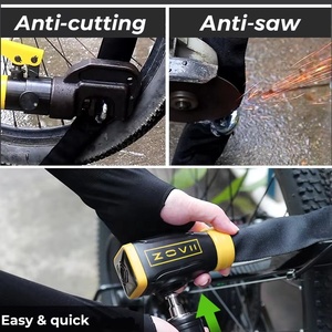 Candado de Cadena para <span class=keywords><strong>Bicicleta</strong></span> de Acero de Alta Calidad, Práctico, con Sistema de Alarma de 120db, <span class=keywords><strong>Antirrobo</strong></span>, Bloqueo Rápido y Fácil con un Solo Toque, 1200mm, IP67 - Product Image 6