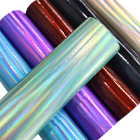 Tissu en similicuir effet miroir laser 0,7 mm, brillant iridescent, cuir synthétique PU pour la fabrication de sacs, de chaussures et d'artisanat DIY