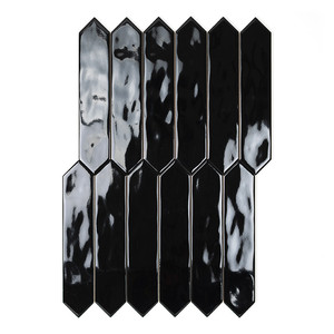 Piastrella Nera Picket 5x25 Cm Spessore 9 Mm Finitura Lucida Bordi Irregolari - Product Image 2