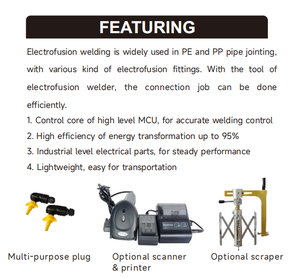 <span class=keywords><strong>Máquina</strong></span> de Soldadura por <span class=keywords><strong>Electrofusión</strong></span> Automática E-Work 120k para Tuberías de HDPE y PE, Soldadora de <span class=keywords><strong>Electrofusión</strong></span> para Tuberías de Plástico, <span class=keywords><strong>Máquina</strong></span> de Unión por Fusión de Tuberías - Product Image 6