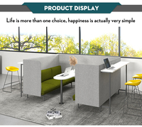 Ensemble de canapés de bureau de style américain à dossier haut avec pods acoustiques modulaires, design modulaire, rangement, fonctionnalités réglables