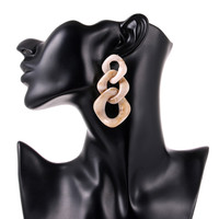 Boucles d'oreilles pendantes en résine acrylique avec chaîne à maillons couleur écaille de tortue, style exagéré et tendance, imprimé léopard pour femmes