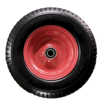 Nouveau prix usine Roue en mousse PU 16x6.50-8 avec jante métallique et roulement à billes, capacité de charge 300 kg, garantie 1,5 an, pour entrepôt et tondeuses à gazon