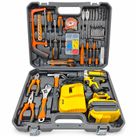 Perceuse à percussion sans fil à vitesse variable avec mandrin sans clé, kit d'outils pour la maison