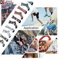 Chaussettes imprimées numériques 3D en gros, design complet, logo personnalisé unisexe, sublimation, sport, hommes, femmes, chaussettes personnalisées avec photo fonctionnelle