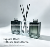 Bouteille diffuseur de parfum rectangulaire en verre de 100 ml, flacon vide personnalisable avec logo pour la décoration de la maison et de la chambre