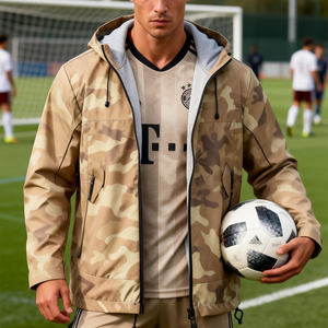 <span class=keywords><strong>Coupe</strong></span>-<span class=keywords><strong>vent</strong></span> à capuche pour homme et <span class=keywords><strong>femme</strong></span>, <span class=keywords><strong>coupe</strong></span>-<span class=keywords><strong>vent</strong></span> monocouche, uniforme d'entraînement de football, veste à manches longues - Product Image 2