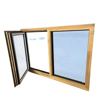 Puertas plegables de madera revestidas de aluminio de diseño moderno, marcos de puertas de ventanas de madera de bajo consumo duraderos para vidrio plegable de patio