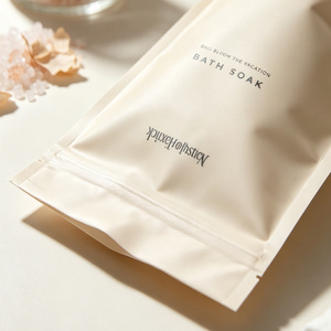 Bolsas de mylar blanco mate personalizadas, resellables con cierre ziplock, para 300g de sal de baño, exfoliante corporal, bolsa de embalaje para venta al por menor. - Product Image 4