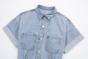Femmes été nouveau Street Wear Sexy jean body <span class=keywords><strong>combishort</strong></span> dames Sexy à manches courtes une pièce élégant Denim combinaison - Product Image 5