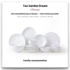 Ánh Sáng Sang Trọng Phong Cách Châu Âu Bộ Đồ Ăn Đặt Màu Trắng Tinh Khiết Hiện Đại Đơn Giản Xương Trung Quốc Bộ Đồ Ăn Cho Nhà Sử Dụng Bao Gồm Bát Tấm - Product Image 6