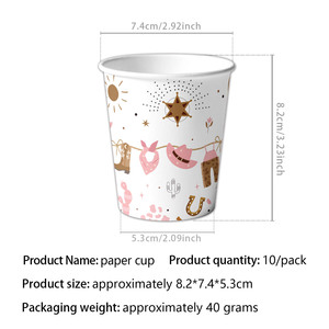 Juego de <span class=keywords><strong>vajilla</strong></span> para fiesta de cumpleaños con tema de vaquero, suministros de decoración para fiesta de cumpleaños, <span class=keywords><strong>vajilla</strong></span> desechable de vaquero - Product Image 4
