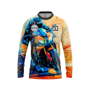 Wholesale Men's Bike Shirts Downhill Jerseys Men Motocross Sportswear Breathable Anti UV T-shirt