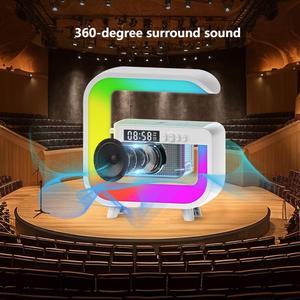 Nouveauté Lampe RVB pour haut-parleur avec chargement sans fil Lumière d'ambiance Lumière LED Haut-parleur TF AUX Musique Haut-parleur Intérieur - Product Image 4