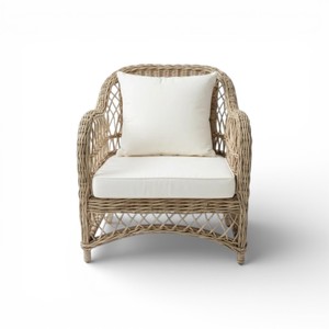 Fauteuil de salon en rotin tressé à la main de qualité supérieure, fauteuil de relaxation en osier fait main, fournisseur de mobilier pour hôtels et complexes intérieurs/extérieurs - Product Image 3