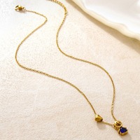 Collier avec pendentif en forme de petit cœur adorable, pour fille et garçon, avec zircon coloré, bijoux romantiques pour femmes en gros TGXL14755