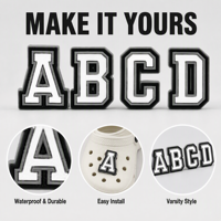 Breloques de chaussures en PVC alphabet blanc A-Z, breloques en caoutchouc souple pour sabots, décorations DIY détachables, accessoires de chaussures avec logo personnalisé