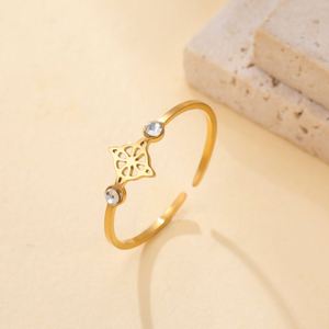 Bague ajustable Myshape Minimalisme Nœud de Sorcière en Zircon, Géométrie Sacrée, Alliance en Acier Inoxydable, Cadeau de Noël - Product Image 5