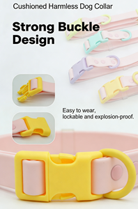 Ошейник для собак из ПВХ, цвет макарон, водонепроницаемый, легко моется, устойчивый к запахам, регулируемый, для ежедневных прогулок и прогулок в дождливую погоду, аксессуары для выгула питомцев - Product Image 4