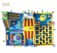 Parc d'attractions gonflable géant, toboggan extérieur, labyrinthe, aire de jeux pour enfants, structure gonflable de qualité professionnelle