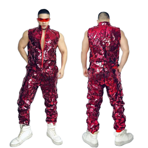 Costume <span class=keywords><strong>da</strong></span> Ballerino di Street Dance FUNTOYS, Tuta con Paillettes a Specchio Laser per Palcoscenico, Hip Hop, Club, Bar, Danza <span class=keywords><strong>da</strong></span> Sala Stampata - Product Image 1
