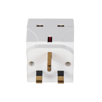 Adaptateur de prise double 2 voies Royaume-Uni, multiprise double connexion, rallonge de prise secteur