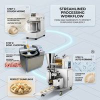 Équipement automatique de transformation des aliments pour raviolis avec coupeur à bol, mélangeur à pâte et machine de production de raviolis commerciale