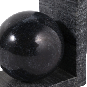 Fermalibri moderno in marmo con sfera per decorare la libreria, accessori decorativi per libri, per scrivania da ufficio e biblioteca domestica, scultoreo. - Product Image 4