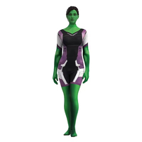 Traje de Cosplay de la Película Marvel: El Increíble Hulk, Disfraz de Superhéroe She-Hulk para Mujer, Traje de Cuerpo Entero de Poliéster, Precio de Fábrica, En Stock