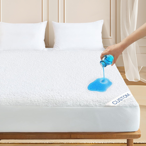 Kraliçe yatak koruyucu su geçirmez kapak emici monte levha up Terry makine yıkama koruma yatak nefes yumuşak - Product Image 1