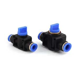 SNS HVFF Series air flow control switch union straight PU tube connector plastic push in fitting pneumatic hand valve