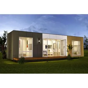 OEM ODM Struktur Baja Bangunan Rumah Dome Rumah Prefab Modular Kontainer Rumah Layak Huni 2 Kamar Tidur Loteng Prefabrikasi