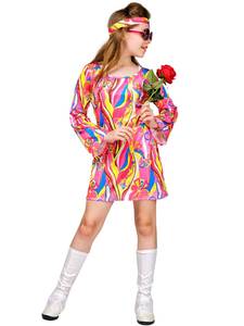 Disfraces de Halloween Hippies de los Años 60 y 70 para Niñas, Disfraces de Fiesta Disco para Niños, Trajes de Purim para Niños - Product Image 2