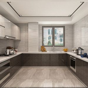 Armoires de cuisine modulaires en MDF gris brillant de haute qualité Ensemble de projet domestique avec conception d'armoires à <span class=keywords><strong>micro</strong></span>-ondes - Product Image 3