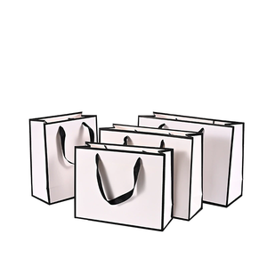 Baoren In Stock Clothing Store Tote Paper <b>Bags</b> High-end White Card Paper <b>Bags</b> Minimalist Glasses Book Shoes Clothing Gift <b>Bags</b> - Product Image 1