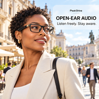 Lunettes Intelligentes Audio, Lunettes de Soleil Musicales Sans Fil à Oreille Ouverte, Monture TR90, 35g, Étanche IP68, 100 Heures d'Autonomie en Veille, M01