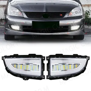 LED DRL for Mitsubishi Lancer 2005 2006 2007 2011 Daytime Running Light White Yellow Turn Signal Front Bumper Fog Lamp 12V