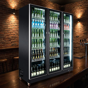 Réfrigérateur commercial à 3 portes vitrées <span class=keywords><strong>930L</strong></span>, vitrine réfrigérée pour boissons, contrôle numérique de la température pour supermarché, boissons, bière, soda - Product Image 1