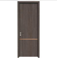Puerta Interior de Madera de Lujo Personalizada de Fábrica, Puerta Interior Moderna de Madera Maciza con Chapa de Madera para Dormitorio, Apartamento, Villa
