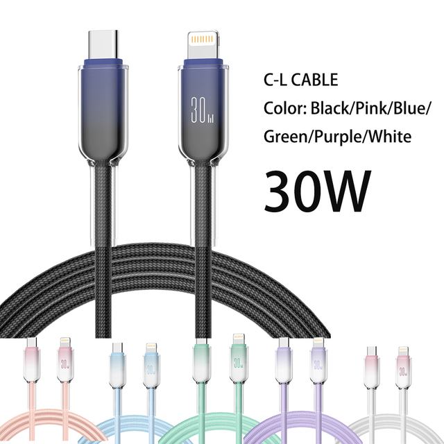 60W/30W Fast Charging Premium C-C/L, USB-C/L   Nylon Braided and Pure Copper Core (1m/2m)  for iPhone /Smartphones/Tablets