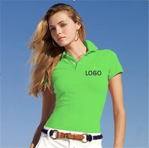 Polo Ralph Bordir Lapel Joker Wanita Lengan Pendek Nyaman Santai - Product Image 3