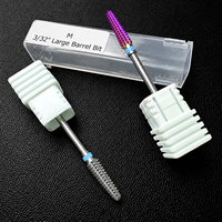 Machine à polir les ongles 2-en-1 à double tête en acier tungstène de marque YV, outil de perçage avant pour capsules d'acrylique, grain 4/6 pour cuticules