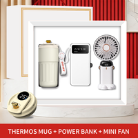 Ensemble cadeau ventilateur, tasse et batterie externe – Gadgets pratiques pour les activités d'entreprise, les réunions professionnelles et les cadeaux saisonniers