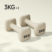 Haltères en fonte 1kg/2kg/3kg (paire) – Design carré avec poignées revêtues de PVC pour fitness à domicile et mise en forme (intérieur/extérieur)
