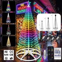 Guirlande lumineuse LED conique RGB pour sapin de Noël, télécommande intelligente via application, étanche IP65, intensité réglable, pour extérieur, jardin, bord de piscine