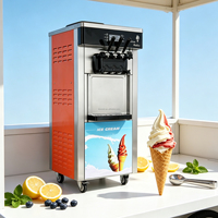 Máquina Comercial Vertical de Helado Suave de 20-28L/H, de Acero Inoxidable con Control Digital Automático para Yogur Congelado, Frutas, Leche o Agua